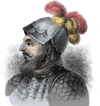 वास्को नुनेज़ डी बाल्बोआ का पोर्ट्रेट, स्पैनिश कॉन्क्विस्टाडोर (1475-1517) - उत्कीर्णन 19वीं शताब्दी द्वारा अज्ञात कलाकार