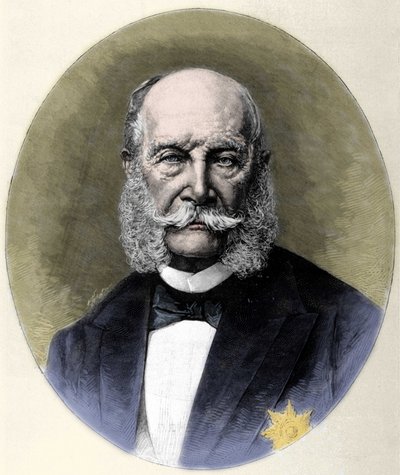 विलियम I (1797-1888), प्रशिया के राजा और जर्मनी के सम्राट का पोर्ट्रेट। 19 वीं शताब्दी के अंत से उत्कीर्णन। द्वारा अज्ञात कलाकार