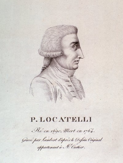 इतालवी वायलिन वादक और संगीतकार पिएत्रो लोकाटेली (1695-1762) का चित्र उत्कीर्णन। 18 वीं सदी। बोलोग्ना, सिविक संगीत संग्रहालय द्वारा अज्ञात कलाकार