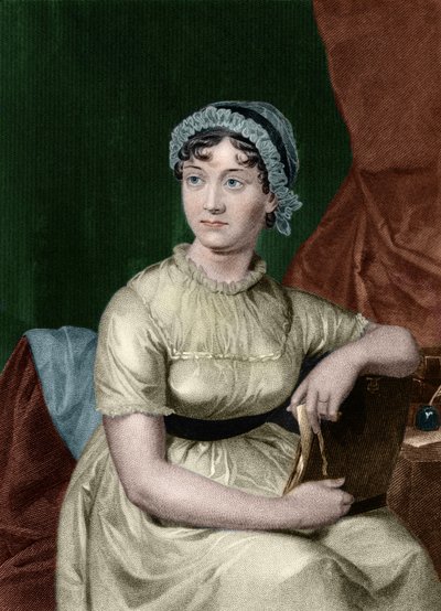 अंग्रेजी लेखक जेन ऑस्टेन (1775-1817) का पोर्ट्रेट जीवनी लेखक एवर्ट ऑगस्टस डुयकिनक (1816-1878) की पुस्तक "यूरोप और अमेरिका के प्रतिष्ठित पुरुषों और महिलाओं की पोर्ट्रेट गैलरी" से उत्कीर्ण है। १८९३, वॉल्यूम। 1 द्वारा अज्ञात कलाकार
