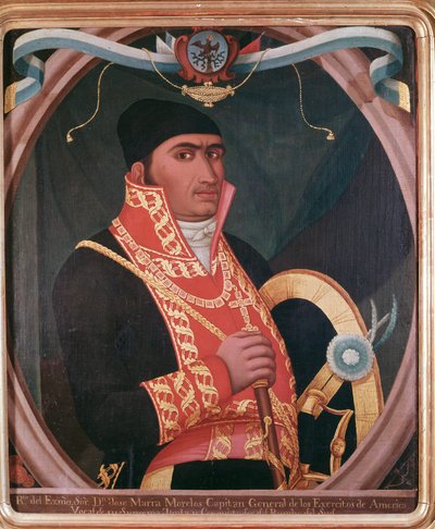मैक्सिकन देशभक्त मारिया मोरेलोस (1765-1815) का पोर्ट्रेट बेनामी पेंटिंग - 19वीं सदी का मेक्सिको सिटी, राष्ट्रीय ऐतिहासिक संग्रहालय, चेटो डी चापल्टेपेक द्वारा अज्ञात कलाकार