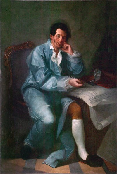 वास्तुकार जीन-बैप्टिस्ट (जीन बैप्टिस्ट) वैलिन डे ला मोथे (1729-1800) का चित्र अनाम पेंटिंग - ललित कला अकादमी संग्रहालय, सेंट पीटर्सबर्ग द्वारा अज्ञात कलाकार