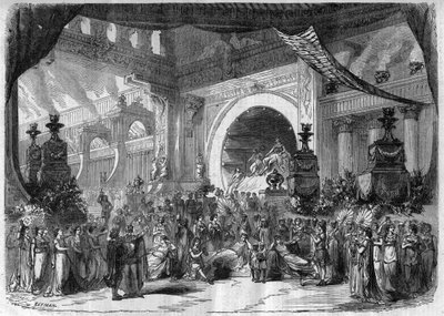 एक ओपेरा का प्रतिनिधित्व: अधिनियम III, चार्ल्स गुनोद (1818-1893) द्वारा "" फॉस्ट "" की दूसरी पेंटिंग - "ले जर्नल इलस्ट्रे" में उत्कीर्णन द्वारा अज्ञात कलाकार
