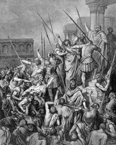 सेंट पॉल यरूशलेम में रुका हुआ है। 19वीं सदी की नक्काशी। द्वारा अज्ञात कलाकार