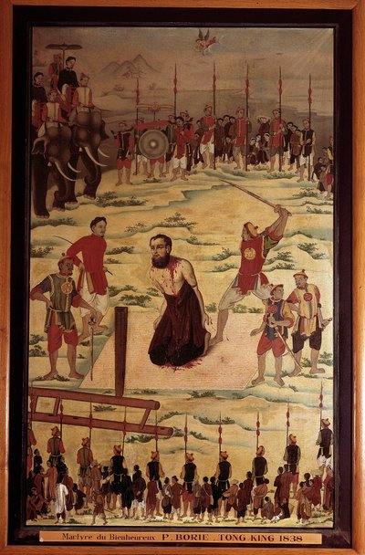 सेंट पियरे डुमौलिन बोरी (डुमौलिन-बोरी) (1808-1838), कैथोलिक मिशनरी, 1838 में टोनकिन में शहीद। 19वीं सदी की अनाम पेंटिंग। पेरिस, जेसुइट विदेशी मिशन द्वारा अज्ञात कलाकार