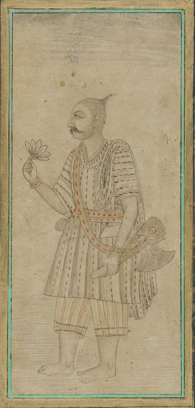 एक आदमी, साधु की खड़ी आकृति द्वारा अज्ञात कलाकार
