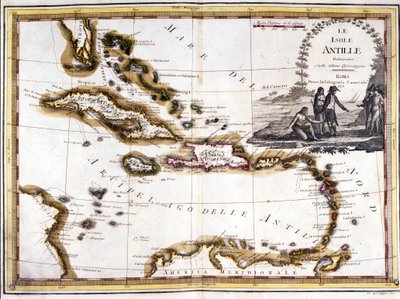 कैरेबियन द्वीपसमूह, 1798 के एटलस पर आधारित है। द्वारा अज्ञात कलाकार