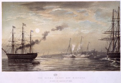 द रॉयल याच ऑफ मार्गेट: इंग्लैंड की रॉयल याच, मार्च 1863 की एक रात। द्वारा अज्ञात कलाकार