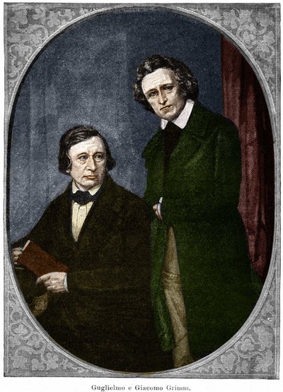 भाई जैकब (1785-1863) और विल्हेम (1786-1859) ग्रिम, जर्मन लेखक। द्वारा अज्ञात कलाकार