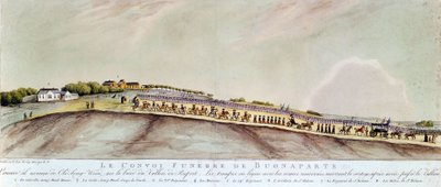 बोनापार्ट से सेंट हेलेन तक अंतिम संस्कार काफिला। 1821. द्वारा अज्ञात कलाकार
