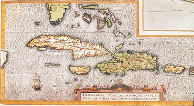कैरेबियन सागर में ग्रेटर एंटिल्स और लेसर एंटिल्स के द्वीप (map द्वारा अज्ञात कलाकार