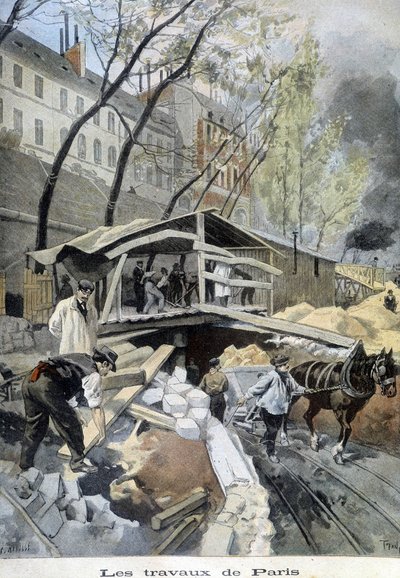 पेरिस में मेट्रो का काम - "ले पेटिट जर्नल" में, मई 1899 द्वारा अज्ञात कलाकार
