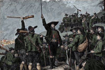 टायरोलियन देशभक्त एंड्रियास होफर (1767-1810) - 1809 में टायरॉल (टायरोलियन) का विद्रोह: टाइरोलियन देशभक्त एंड्रियास होफर द्वारा अज्ञात कलाकार
