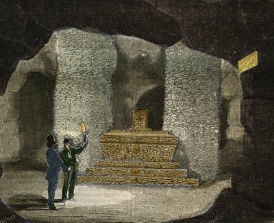 पेरिस में मोंटसोरिस के प्रलय के अस्थि-पंजर का दृश्य। 1856 से "ले मुसी डेस साइंसेज" में उत्कीर्णन द्वारा अज्ञात कलाकार