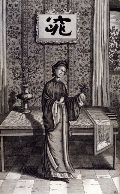 चीनी कुलीनता की महिला। अथानासियस किरचर (1601 - 1680), जेसुइट, ओरिएंटलिस्ट और जर्मन विद्वान, एम्स्टर्डम 1667 द्वारा "डी चाइना स्मारक"। द्वारा अज्ञात कलाकार