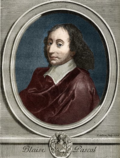 ब्लेज़ पास्कल (1623-1662), फ्रांसीसी भौतिक विज्ञानी, गणितज्ञ और लेखक का चित्र। द्वारा अज्ञात कलाकार