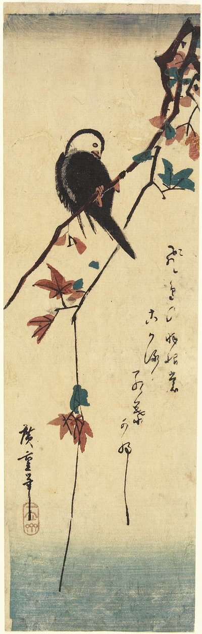 (मेपल शाखा पर पक्षी), 1830-1858 द्वारा Utagawa Hiroshige