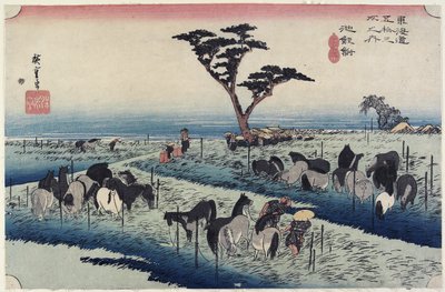 अप्रैल घोड़ा मेला, चिरयु_, सी। 1833 द्वारा Utagawa Hiroshige