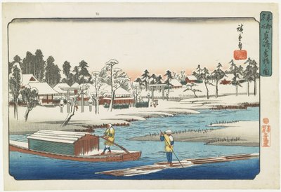 मासाकी में बर्फ के बाद साफ मौसम, 1832-1839 द्वारा Utagawa Hiroshige