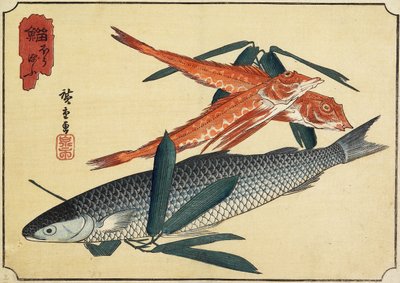 कॉड और गर्नार्ड, 19 वीं शताब्दी की शुरुआत में द्वारा Utagawa Hiroshige