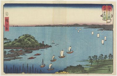 अबू नदी का डेल्टा, यिजु, जुलाई 1858 द्वारा Utagawa Hiroshige