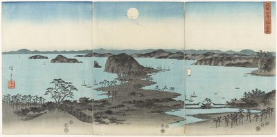 जुलाई 1857 की रात में मुशी प्रांत में कानाज़ावा के आठ दृश्य द्वारा Utagawa Hiroshige