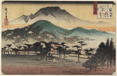 मिडेरा मंदिर में शाम की घंटी, सी 1834 द्वारा Utagawa Hiroshige