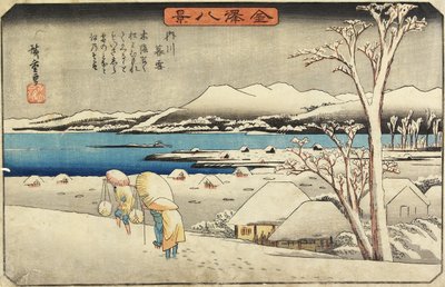 इवनिंग स्नो और उचिकावा, सी। 1835-1836 द्वारा Utagawa Hiroshige