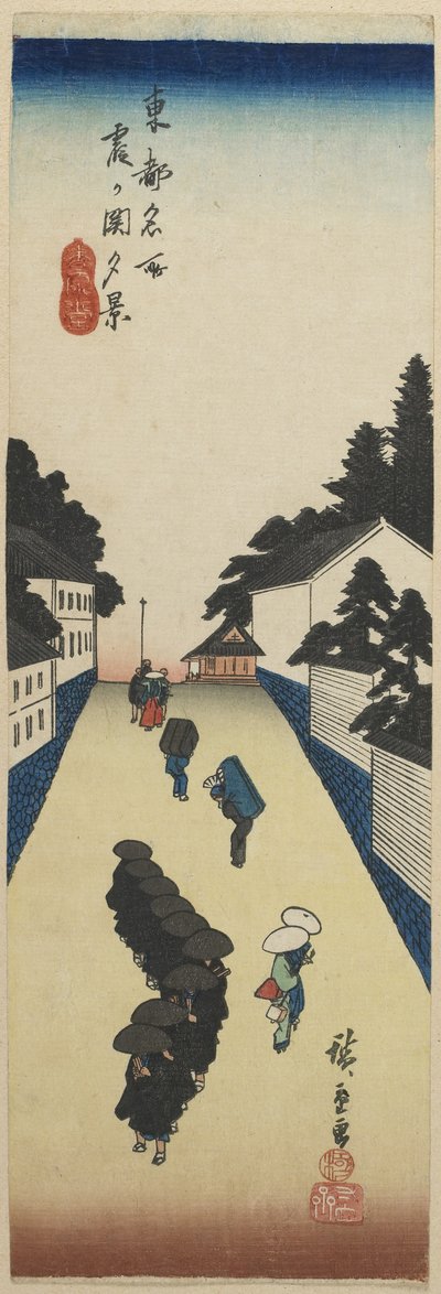 कासुमीगसेकी का शाम का दृश्य, 1830-1844 द्वारा Utagawa Hiroshige