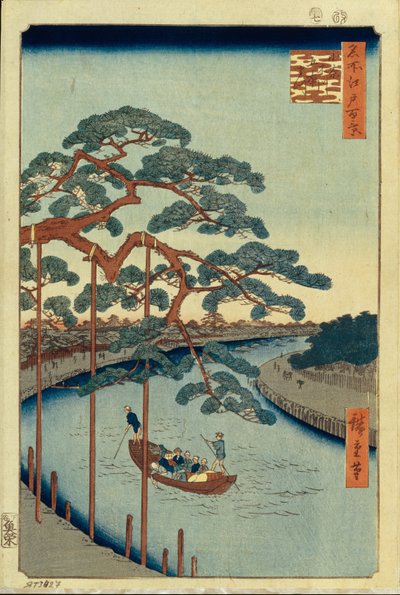 पांच पाइंस और ओनागी नहर एक सौ प्रसिद्ध दृश्य ईदो, 1856-1858 द्वारा उटगावा हिरोशिगे