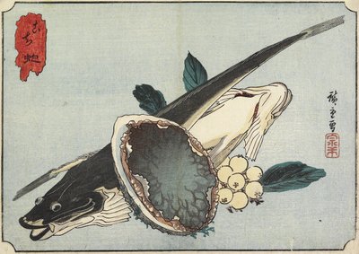 19 वीं शताब्दी की शुरुआत में फ्लैथहेड और अबालोन द्वारा Utagawa Hiroshige