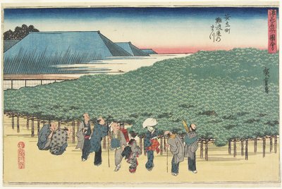 अनियू_-माची में नानीवे का विशालकाय पाइन, 1834 द्वारा Utagawa Hiroshige