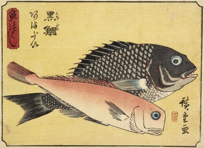 गिलथेड और टाइलफिश, 1830-1844 द्वारा Utagawa Hiroshige