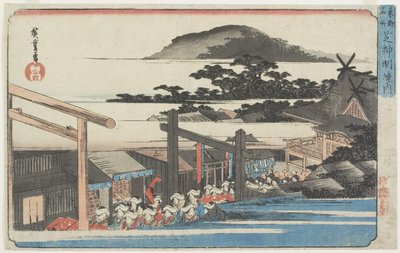1832-1834 के शीबा के शिनमेई श्राइन का मैदान द्वारा Utagawa Hiroshige