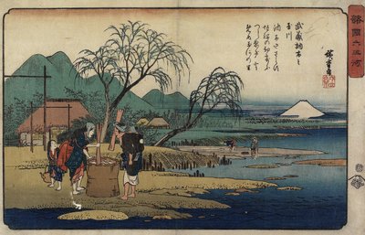 मुशीशी प्रांत में चो_फू की गहना नदी, 1835-1837 द्वारा Utagawa Hiroshige