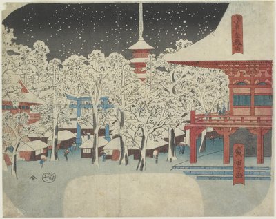 असाकुसा, जुलाई 1852 में किन्रीउज़ान मंदिर द्वारा Utagawa Hiroshige