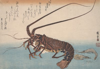 झींगा मछली और झींगा, c.1832 द्वारा Utagawa Hiroshige
