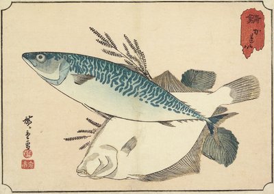 मैकेरल और हैलिबट, 19 वीं सदी की शुरुआत में द्वारा Utagawa Hiroshige