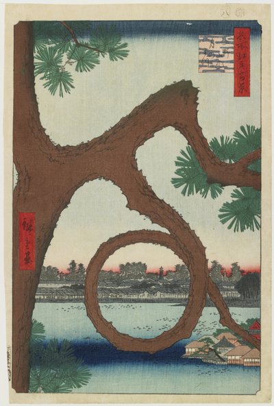 मून पाइन, उएनो टेम्पल प्रीकैंट्स, अगस्त 1857 द्वारा Utagawa Hiroshige