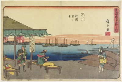 समीज़ू, शिनागावा में सुबह दृश्य, 1841-1842 द्वारा Utagawa Hiroshige