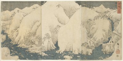 अगस्त 1857 को किसो दर्रे पर पहाड़ और नदी द्वारा Utagawa Hiroshige