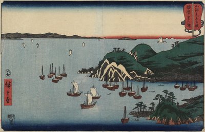 जुलाई 1858 में हरिमा प्रांत में मुरोनोट्सु द्वारा Utagawa Hiroshige