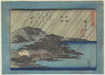 करासाकी में रात की बारिश द्वारा Utagawa Hiroshige