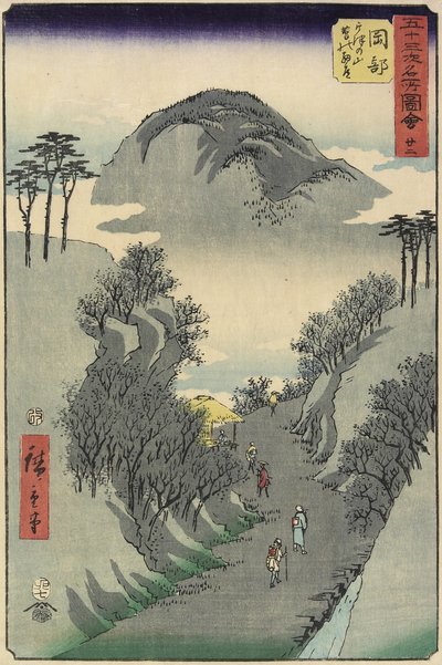 नंबर .2 माउंट यूत्सु, ओकाबे, जुलाई 1855 द्वारा Utagawa Hiroshige