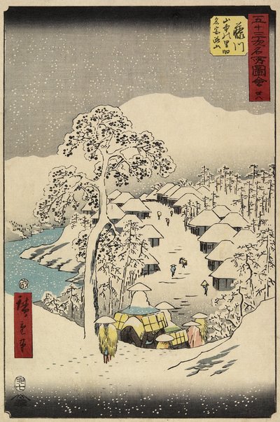 नंबर 188 फुजिकावा में यामानाका गांव, जुलाई 1855 द्वारा Utagawa Hiroshige