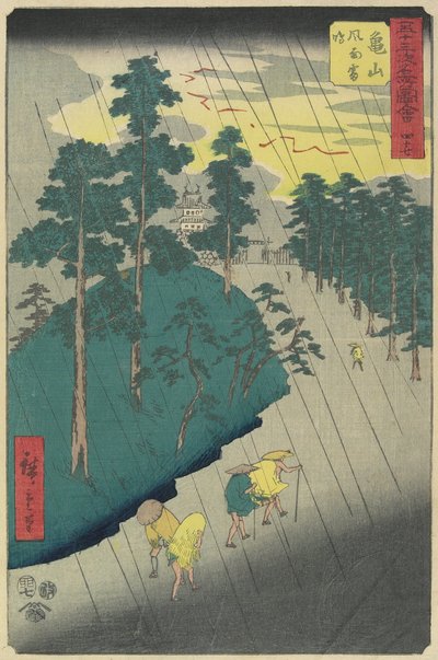 नंबर 4: कैमियामा में थंडर स्टॉर्म, जुलाई 1855 द्वारा Utagawa Hiroshige