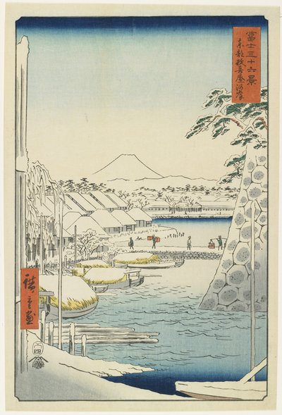 पूर्वी राजधानी में सुकिया का नदी तट, अप्रैल 1858 द्वारा Utagawa Hiroshige