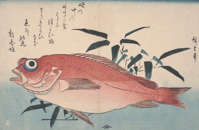 सी-ब्रीम और बांस घास, 1840 द्वारा Utagawa Hiroshige