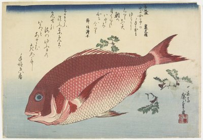 सी ब्रीम और सैंशो_प्रिग्स, सी। 1832 द्वारा Utagawa Hiroshige