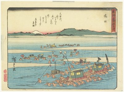 शिमदा, 1837-1844 द्वारा Utagawa Hiroshige